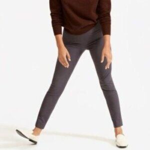 Everlane The Side Zip Stretch Cotton High Rise Work Office Ankle Pant Grey 2